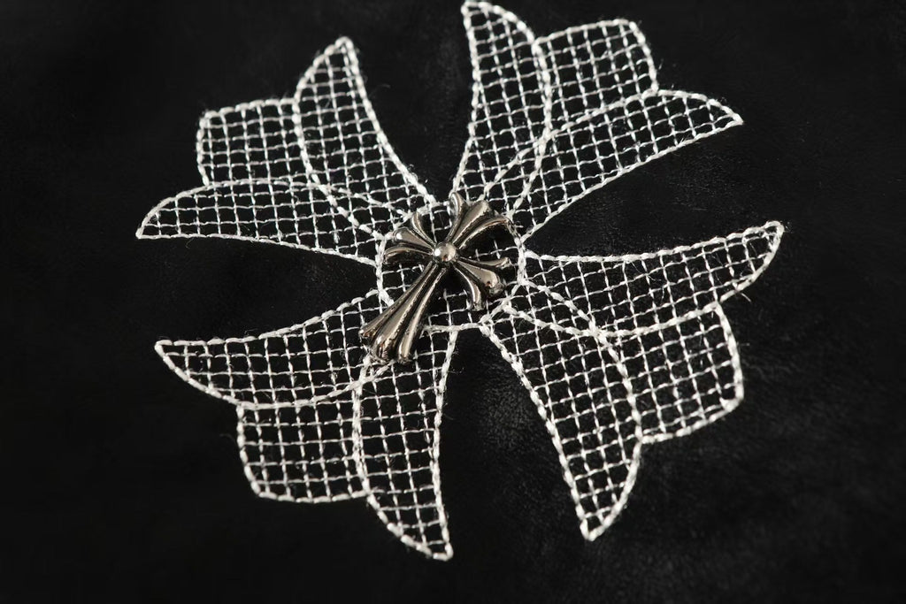 Horseshoe Cross Jacket - Black Street Embroidered Coat 8800