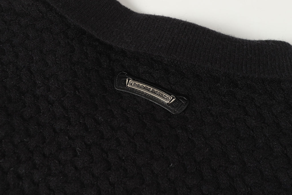 Gothic Cross Knit Cardigan - Black Grey Streetwear Jacket 904